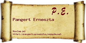 Pangert Erneszta névjegykártya
